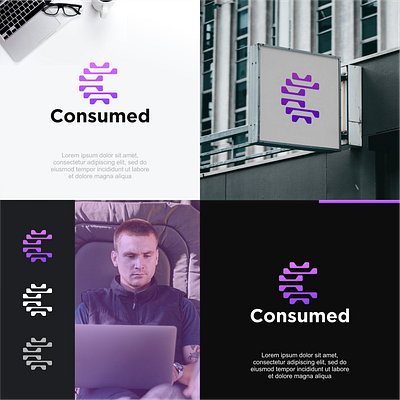 consumed aplikasi branding design graphic design iklan illustration logo seni technology vektor
