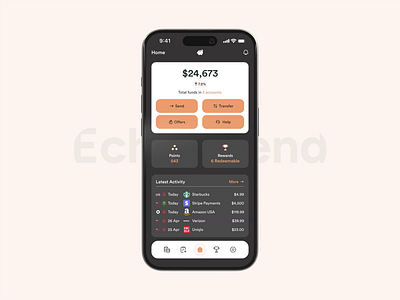 EchoSpend - Change to light-mode animation app mobile app ui ux