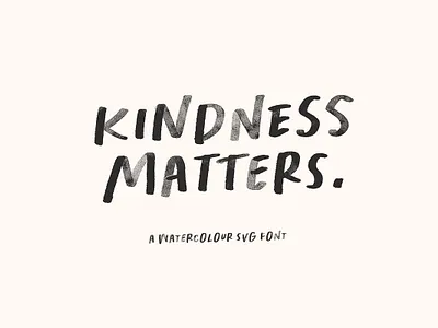 Kindness Matters Font : SVG, Regular Free Download all caps branding childlike cute fun funny handwriting handwritten happy inky pretty quirky quote quotes school student sweet textured web