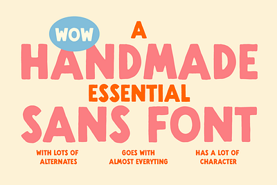 Handmade Sans! A Hand lettered Font! Free Download block font chill font classic font display font hand drawn hand drawn font hand lettered hand made handdrawn handmade handmade font imperfect font retro font vintage font vintage inspired vintage movie font vintage packaging font