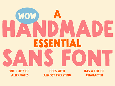 Handmade Sans! A Hand lettered Font! Free Download block font chill font classic font display font hand drawn hand drawn font hand lettered hand made handdrawn handmade handmade font imperfect font retro font vintage font vintage inspired vintage movie font vintage packaging font