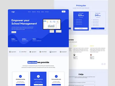 School management website design homepage landing page saas school management software ui ui of website ux website websitecreation websitedesign websitedesigner websitedesigning websitelaunch websiteredesign