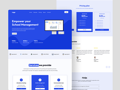 School management website design homepage landing page saas school management software ui ui of website ux website websitecreation websitedesign websitedesigner websitedesigning websitelaunch websiteredesign