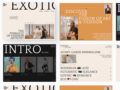 Keef Fashion Week: Wild Elegance Landing Page app art branding design editorial exotic fashion hero home landing page mystique swiss trending tribe typography ui ux website