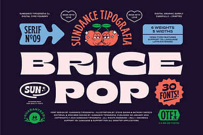 65% OFF Brice Font Family Free Download 80s bouncy branding cute dance fat funny hits icon illustration lettering mascot music packaging pop pop art pop culture retro sign painting