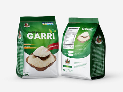 Garri - Packaging Design casava cassava cassava flakes cereal flakes garri package design packaging packaging design page