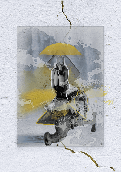 Girl in gas mask collage collagedesign graphic design modern nature poster posterdesign stylish
