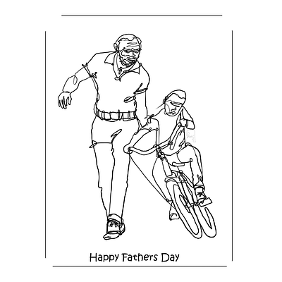 Fathers day line work drawings art branding conceptart digitalart drawing graphic design ill illustration logo