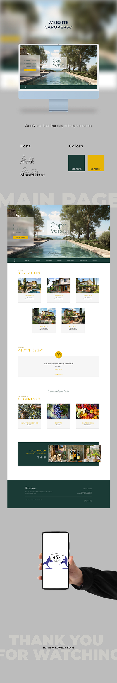 CapoVerso figma hotel landing page ui ui design uiux user experience ux web design website design