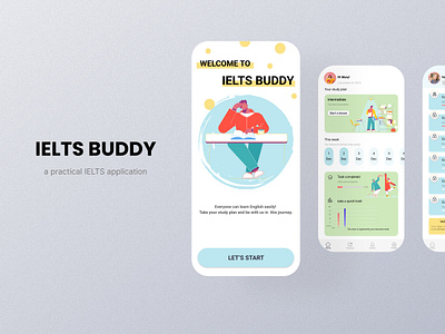 IELTS BUDDY - Language application case study english figma graphic design ielts ielts case study language language app learning app mobile app ui ux