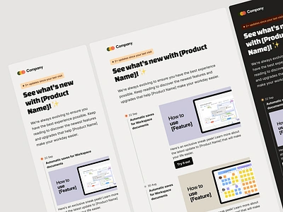 Product update email template design design system email email design email template newsletter ui