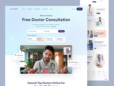 Healthcare Website Landing Page cro on web doctor website hospital website landing page landing page design medical website online consultation online doctor uiux design web uiux design webflow website design