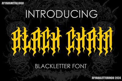 BLACK CHAIN | BLACKLETTER FONT blackletter font branding clothing clothing brand death metal death metal font design font graphic design handwritten illustration logo script typography ui