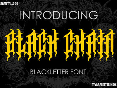 BLACK CHAIN | BLACKLETTER FONT blackletter font branding clothing clothing brand death metal death metal font design font graphic design handwritten illustration logo script typography ui