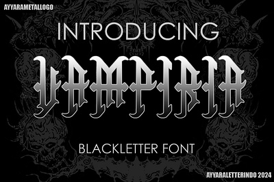 VAMPIRIA | BLACKLETTER FONT black metal black metal font blackletter blackletter font blackletter logo branding design font ghotic graphic design handwritten illustration logo script typography