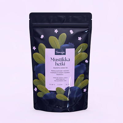 Blueberry Tea Packaging Design graphic design illustration package design