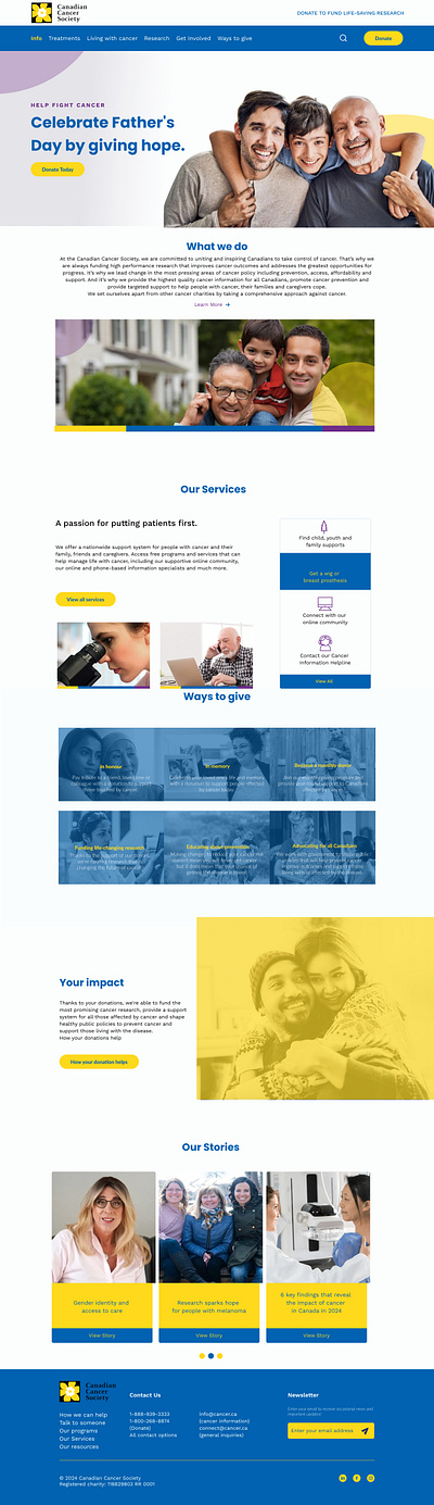 Canadian Cancer Society Homepage Redesign graphic design uxui design web