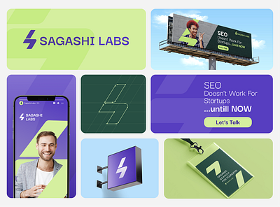 Sagashi Labs Brand design bento grid branding logo seo ui visual identity
