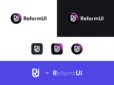 ReformUI Logo branding design system figma logo minimal modern ui design ui kit