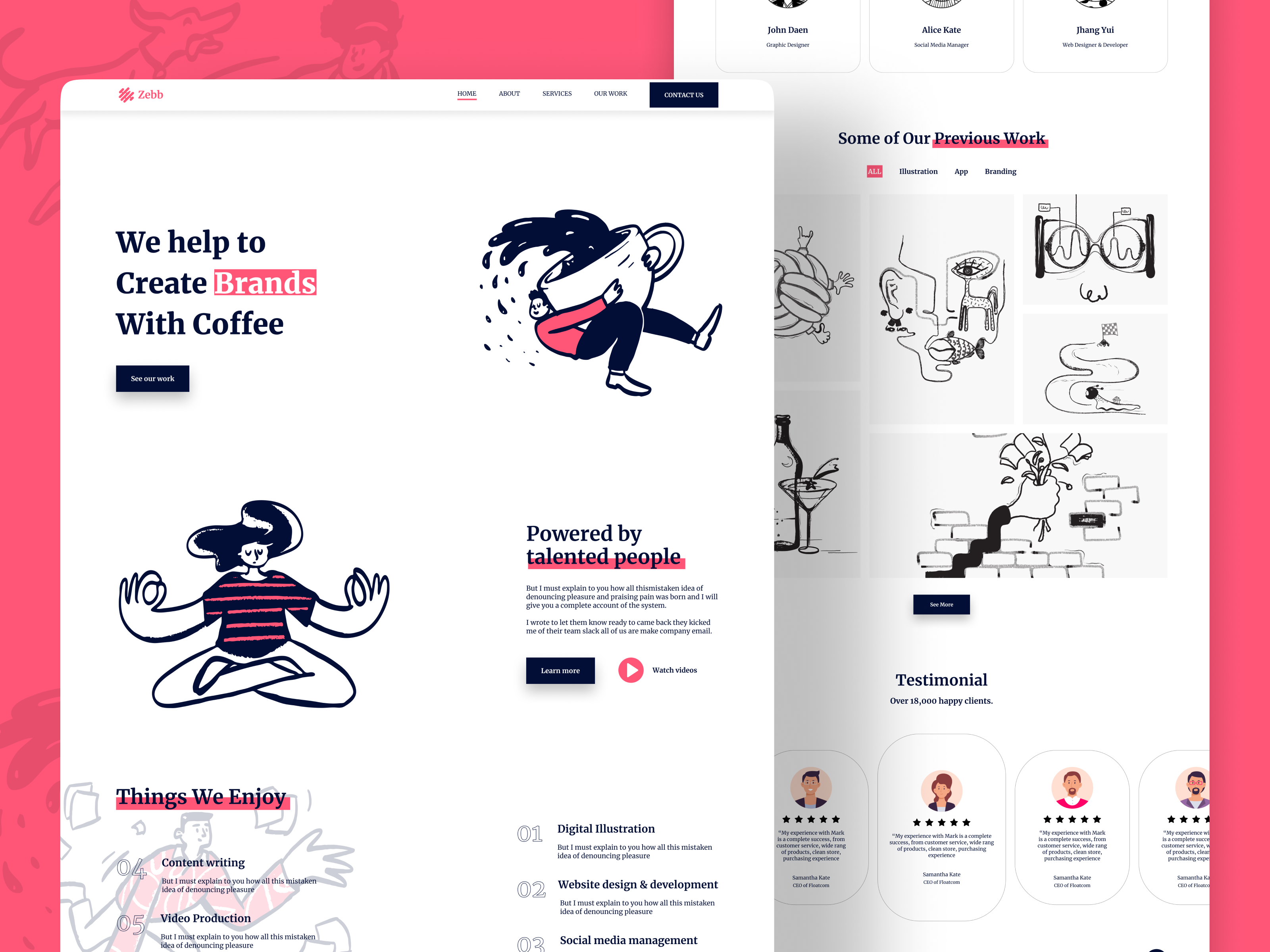 UX Case Study - Design Agency art agency case study case study documentation colorful design agency design process digital agency free download free figma download free figma file freebie illustration agency landing page modern web design ui ux ux case study web design website website case study