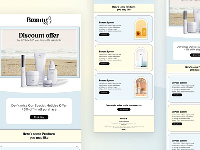 Beauty Product Email Newsletter Design | E-newsletter abdulhsaimon beauty email beauty industry constantcontact discount email discount offer e newsletter email design email marketing email newsletter email template organic skincare promotional email template ui uiux web design