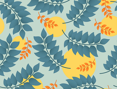 Leaf on Sunset design graphic design illustration kerjanyadesain pattern seamless pattern