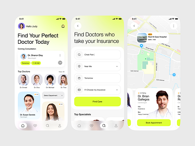 Medical App - Ui Design app application appoinment booking branding care doctor doctors health hospital ios medical mental health mobile selfcare skin treatment ui uiux ux