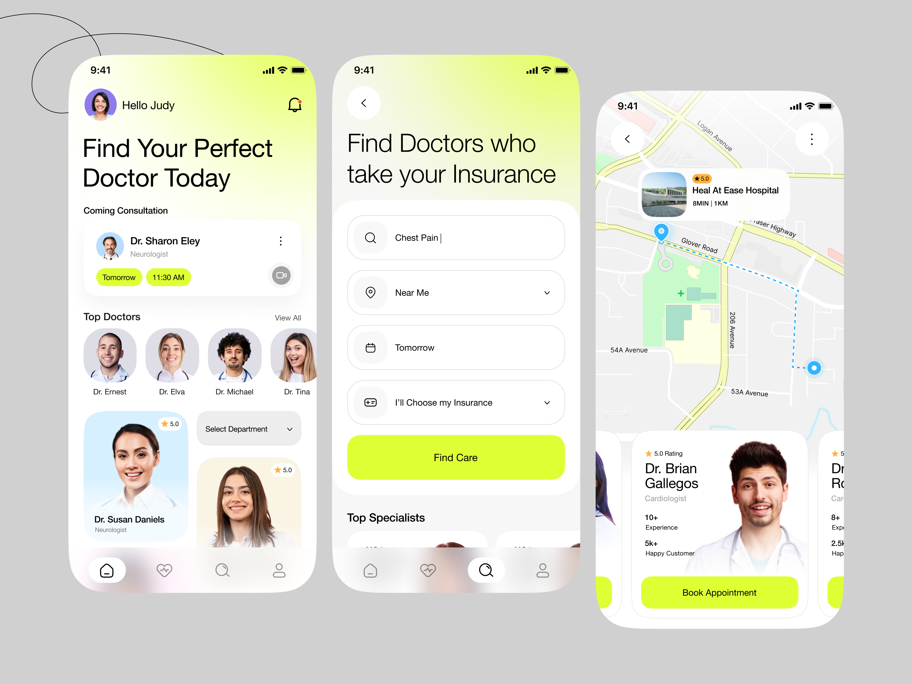 Medical App - Ui Design app application appoinment booking branding care doctor doctors health hospital ios medical mental health mobile selfcare skin treatment ui uiux ux