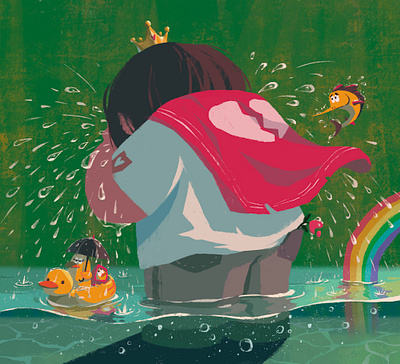 Tears heart illustration rainbow sea tears
