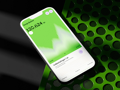 Green bank concept 3d bank app branding cinema 4d clean design graph ui