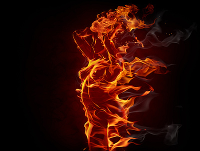 Fiery girl 3d blender cover design fiery fire girl graphic design hot illustration poster smoke