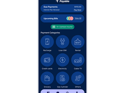 Bill Pay App UI Concept billapp billpayapp interactiondesign interactiveui ui uidesign uxdesign