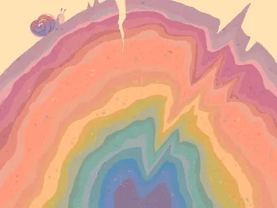 Keep Going colorful illustration rainbow snail