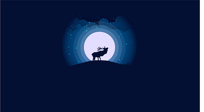 Animal silhouette using Illustrator (Inspired from Tutvid) animal animal silhoutte design effect illustration illustrator moon moonlight ui