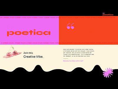 poetica - 30 poems in 30 days blog branding design graphic design logo mark portfolio type typography ui web design website design