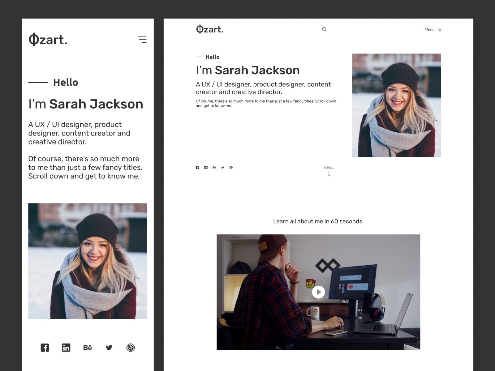 Portfolio Landing Page - Case Study - case study design free download free figma file freebie landing page minimal minimal portfolio minimal web design modern portfolio portfolio web design simple portfolio ui unique portfolio ux web design web design ui