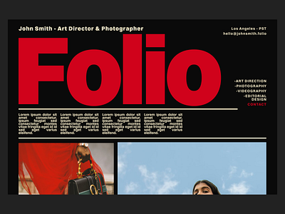 Folio portfolio Concept design figma golden age photography typogrpahy