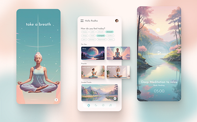 Meditation App - Serenity Now app app design design ui uiux uxui