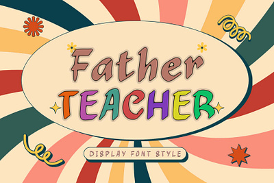 Father Teacher banner beautiful branding design father font font design graphic design handwritten illustration logo sticker teacher ui