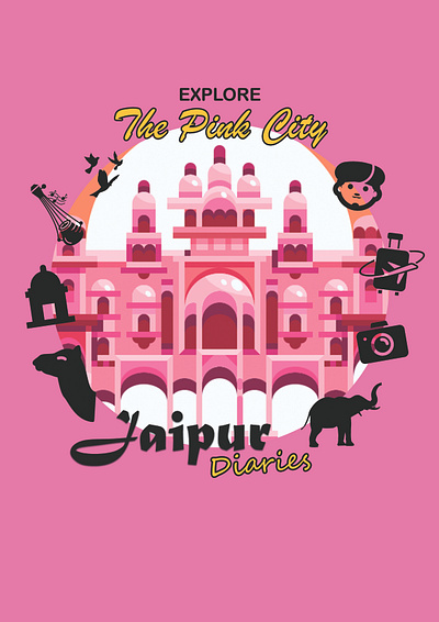 T-Shirt Print mockup for Jaipur City, India branding graphic design graphic print illustration t shirt print t shirt print design