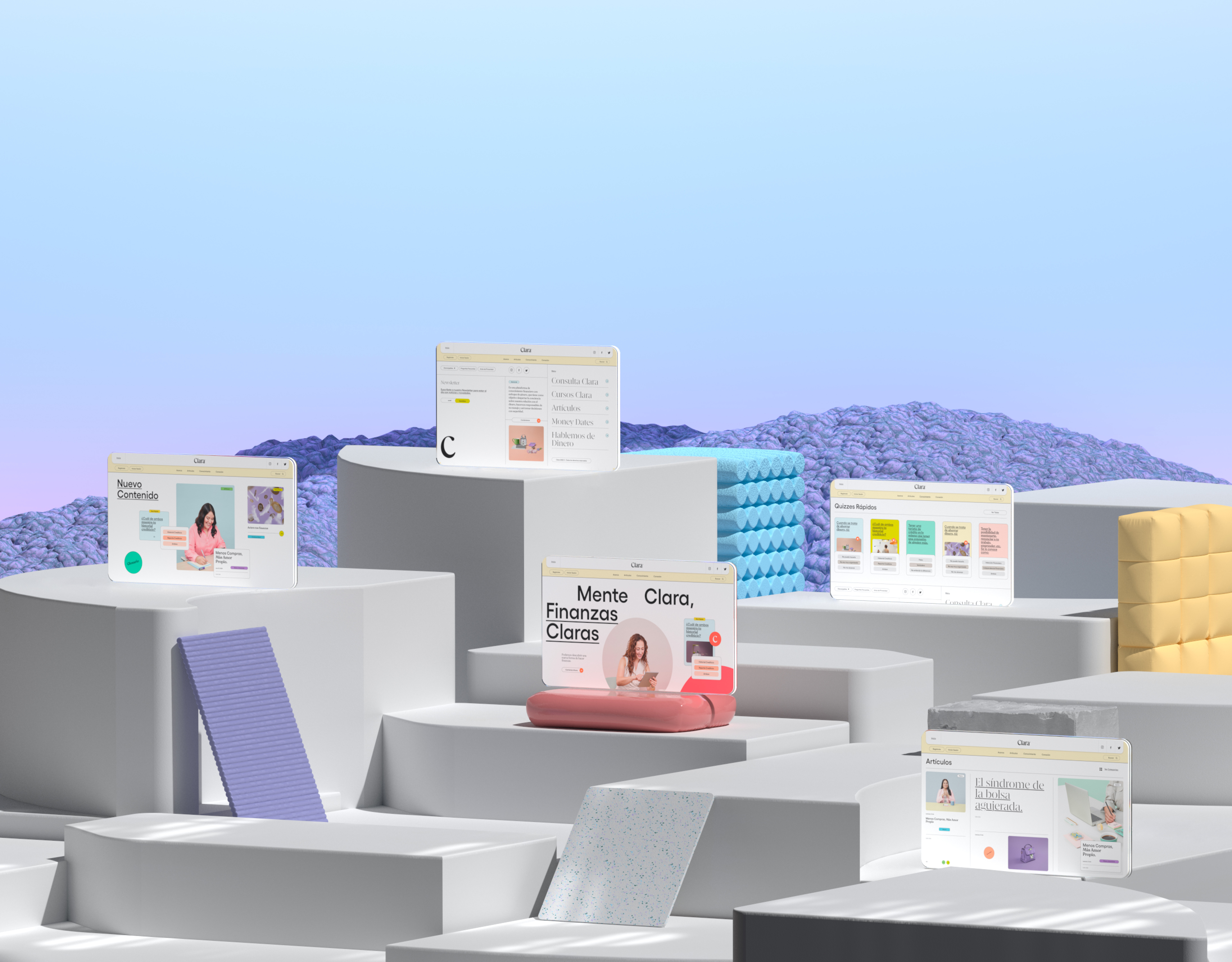 Clara Banregio bank banregio branding clara education finance platform sabbath ui web design women