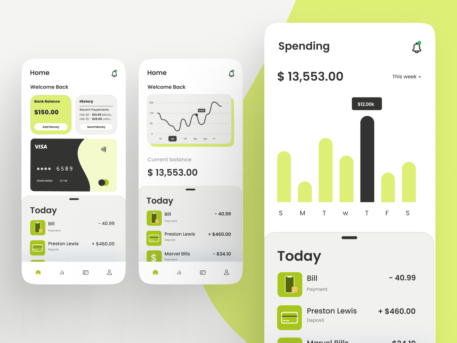 FinWallet Mobile App app design app icon branding design finance fintech logo mobile mobile app money management ui ui design user experience uxui