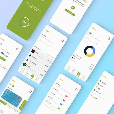 BUDGETLY - FAMILY BANK APP app bank bank app design finnance minimalistic mobile ui ux