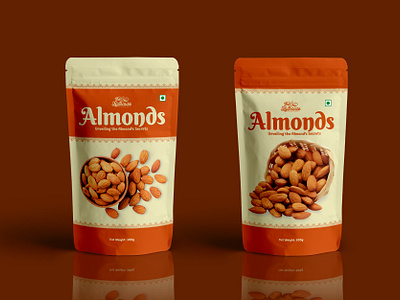 Almonds Pouch Packaging Design almonds pouch design nut pouch design nuts packet design package design packaging packaging design pouch design pouch packaging design product design product label