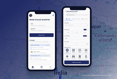 Trucking app for shipping companies b2b logistics marketplace app on demand app shipping ships trucking trucks ui ux