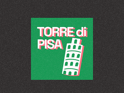 The Tower of Pisa design graphic design illustration