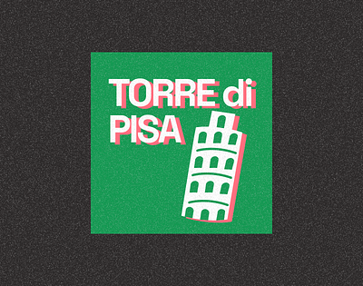 The Tower of Pisa design graphic design illustration