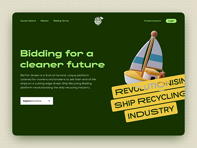 Website design for a ship recycling company auction board bidding platform branding buy container ship design graphic design green mobile adaptation mobile design mobile website modern web sell ship ships ui ux design vessels web design website