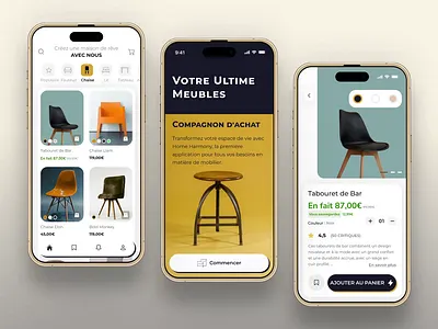 Home Harmony: Mobile App Concept (IOS) design furniture mobile product design ui ux