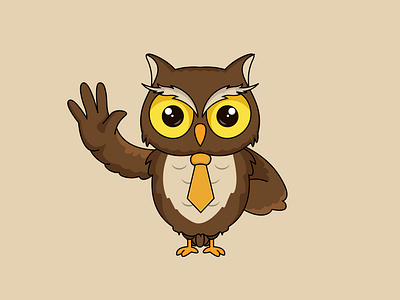 Dapper Owl cartoon cartoon character cartoon owl hello owl illustration logo owl vector